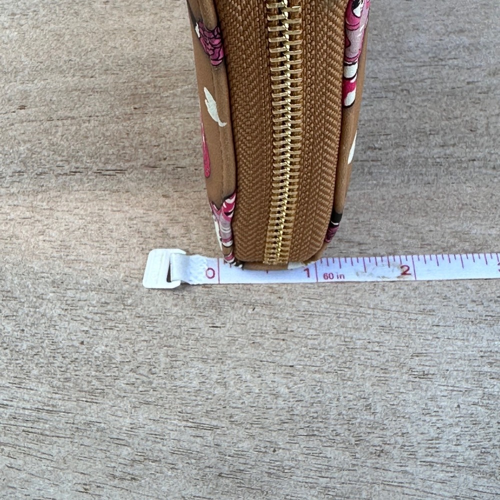 Betsey Johnson Western Cowgirl Skull Wristlet Wallet Tan Pink Gold Tone Zip - Picture 4 of 16